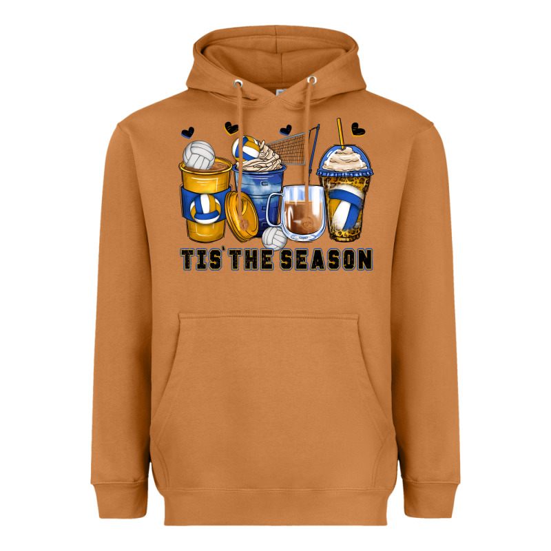 Tis' The Season Volleyball Coffee Cups Heavyweight Hoodie by Zillion Design Studio | Teevron
