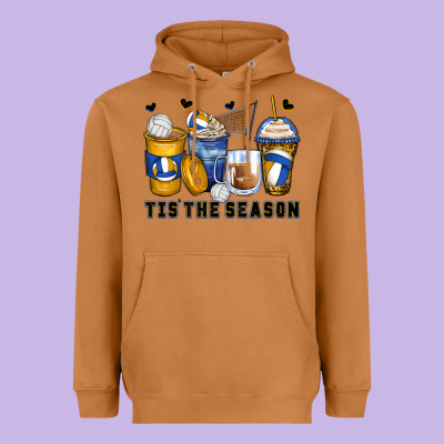 Tis' The Season Volleyball Coffee Cups Heavyweight Hoodie Designed By Zillion Design Studio