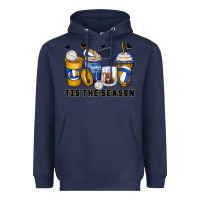 Navy tis' the season volleyball coffee cups Heavyweight Hoodie - Zillion Design Studio