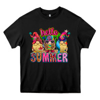 Black Hello summer Gnome Heavy Core Tee - CowhideDigitalArt