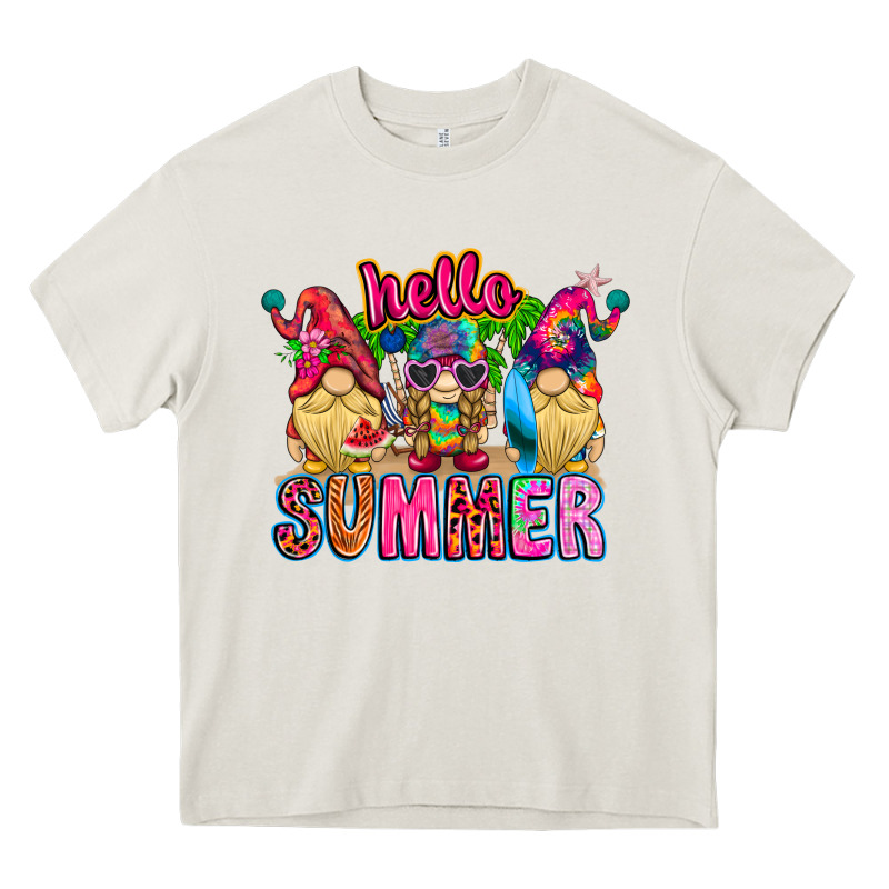 Hello Summer Gnome Heavy Core Tee by CowhideDigitalArt | Teevron
