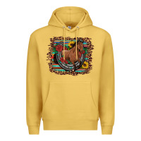 Western Horse Horseshoe Roses Sunflowers Serape Leopard Premium Hoodie | Teevron