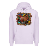 Lilac western horse horseshoe roses sunflowers serape leopard Premium Hoodie - Artiststas