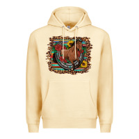 Pina Colada western horse horseshoe roses sunflowers serape leopard Premium Hoodie - Artiststas