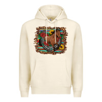 Tofu western horse horseshoe roses sunflowers serape leopard Premium Hoodie - Artiststas