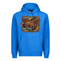 True Royal western horse horseshoe roses sunflowers serape leopard Premium Hoodie - Artiststas