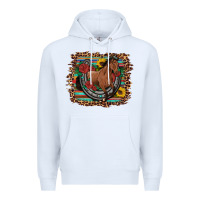 White western horse horseshoe roses sunflowers serape leopard Premium Hoodie - Artiststas