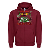 Burgundy farm fresh christmas trees Zipper Hoodie - MaliasSmallBusiness