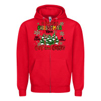 Red farm fresh christmas trees Zipper Hoodie - MaliasSmallBusiness