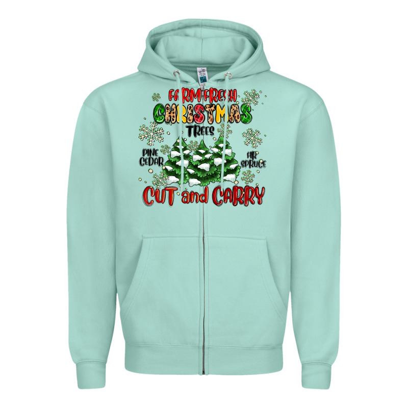 Farm Fresh Christmas Trees Zipper Hoodie by MaliasSmallBusiness | Teevron