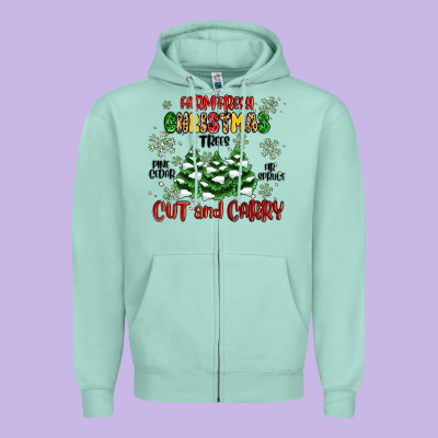 Zipper Hoodie farm fresh christmas trees