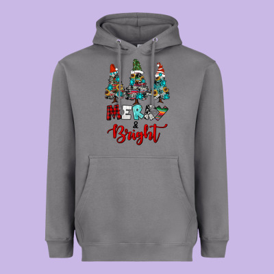 Western Trees Merry And Bright Christmas Heavyweight Hoodie Designed By Ranaportraitstore