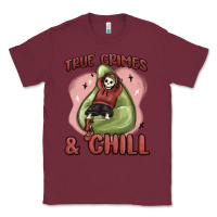Burgundy true crimes & chill Classic Tee - MaliasSmallBusiness