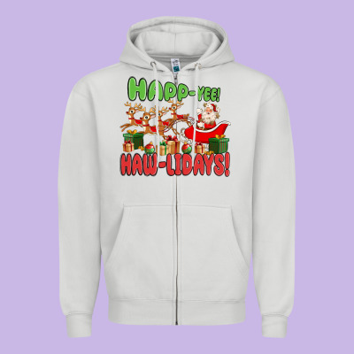Zipper Hoodie happ yee haw lidays