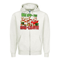 Oatmeal Heather happ yee haw lidays Zipper Hoodie - MaliasSmallBusiness