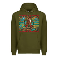 Army Green western horse horseshoe roses gemstones glitter wooden Premium Hoodie - Artiststas
