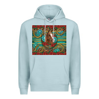Blue Mist western horse horseshoe roses gemstones glitter wooden Premium Hoodie - Artiststas
