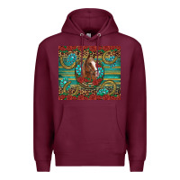 Burgundy western horse horseshoe roses gemstones glitter wooden Premium Hoodie - Artiststas