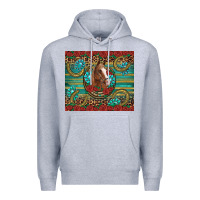 Heather Grey western horse horseshoe roses gemstones glitter wooden Premium Hoodie - Artiststas