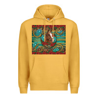 Mustard western horse horseshoe roses gemstones glitter wooden Premium Hoodie - Artiststas