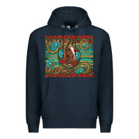 Navy western horse horseshoe roses gemstones glitter wooden Premium Hoodie - Artiststas
