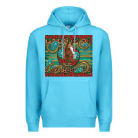 Ocean Blue western horse horseshoe roses gemstones glitter wooden Premium Hoodie - Artiststas