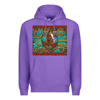 Purple western horse horseshoe roses gemstones glitter wooden Premium Hoodie - Artiststas