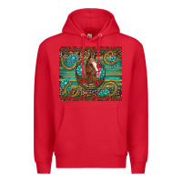 Red western horse horseshoe roses gemstones glitter wooden Premium Hoodie - Artiststas