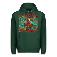 Sports Green western horse horseshoe roses gemstones glitter wooden Premium Hoodie - Artiststas