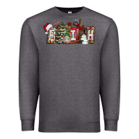 Charcoal Heather Faith Premium Sweatshirt - CowhideDigitalArt