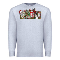 Heather Grey Faith Premium Sweatshirt - CowhideDigitalArt