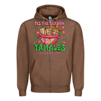 Chestnut tis the season for tamales tama la la la Zipper Hoodie - MaliasSmallBusiness