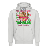 Dove Grey tis the season for tamales tama la la la Zipper Hoodie - MaliasSmallBusiness