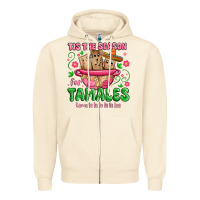 Sandshell tis the season for tamales tama la la la Zipper Hoodie - MaliasSmallBusiness