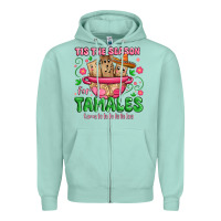 Seafoam tis the season for tamales tama la la la Zipper Hoodie - MaliasSmallBusiness