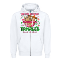 White tis the season for tamales tama la la la Zipper Hoodie - MaliasSmallBusiness