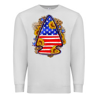 Dove Grey American flag arrowhead Premium Sweatshirt - Neo Western