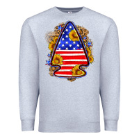Heather Grey American flag arrowhead Premium Sweatshirt - Neo Western