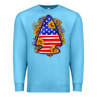 Ocean Blue American flag arrowhead Premium Sweatshirt - Neo Western