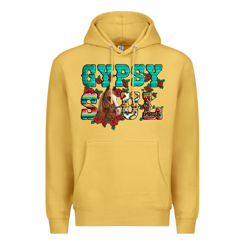Western Gypsy Soul Horse Roses Serape Aztec Leopard Premium Hoodie by Artiststas | Teevron