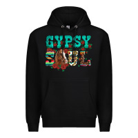 Black western gypsy soul horse roses serape aztec leopard Premium Hoodie - Artiststas