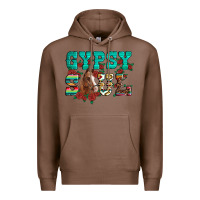 Chestnut western gypsy soul horse roses serape aztec leopard Premium Hoodie - Artiststas
