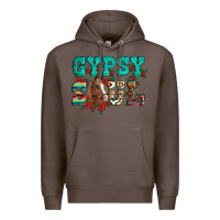 Coffee western gypsy soul horse roses serape aztec leopard Premium Hoodie - Artiststas