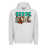 Dove Grey western gypsy soul horse roses serape aztec leopard Premium Hoodie - Artiststas