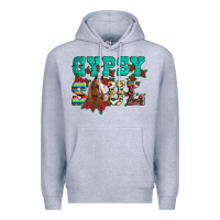 Heather Grey western gypsy soul horse roses serape aztec leopard Premium Hoodie - Artiststas