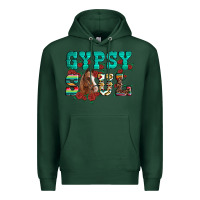 Sports Green western gypsy soul horse roses serape aztec leopard Premium Hoodie - Artiststas