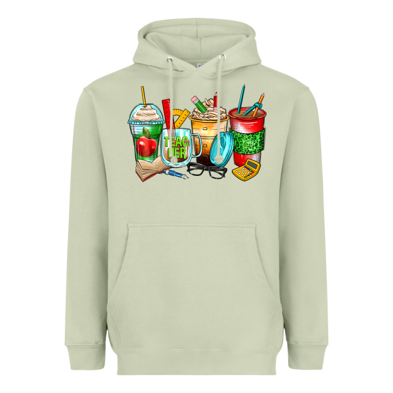 Teacher Coffee Cups Heavyweight Hoodie by Zillion Design Studio | Teevron