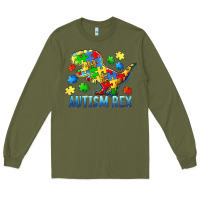 Army Green autism rex Long Sleeve Tee - BarkalooDesign