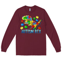 Burgundy autism rex Long Sleeve Tee - BarkalooDesign