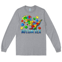 Heather Grey autism rex Long Sleeve Tee - BarkalooDesign